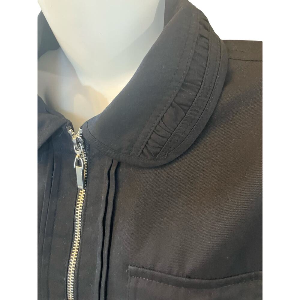 Allison Daley Women's Black Full Zip  Long-Sleeve Chest Pocket Jacket SZ 12 - Picture 6 of 9